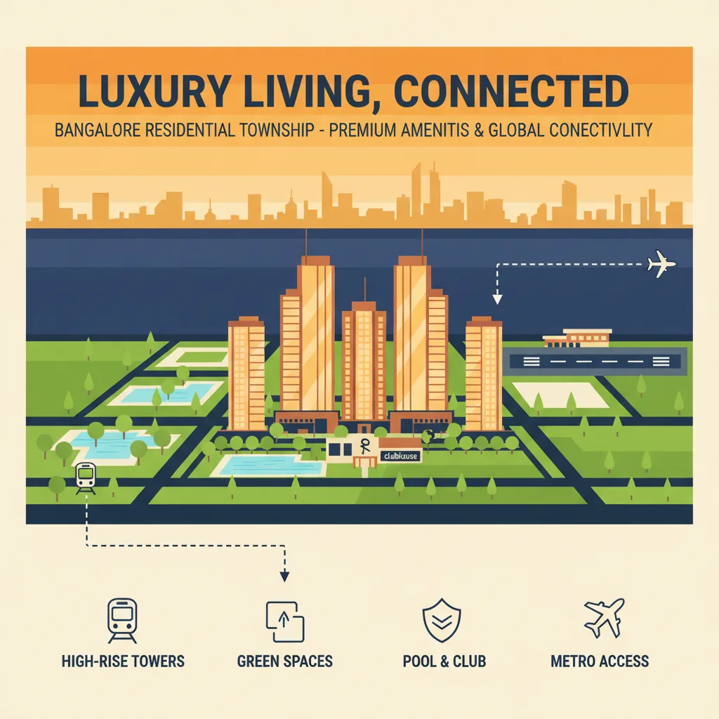 Sattva City FAQs - Modern luxury residential township aerial view with premium towers, landscaped gardens, and clubhouse amenities