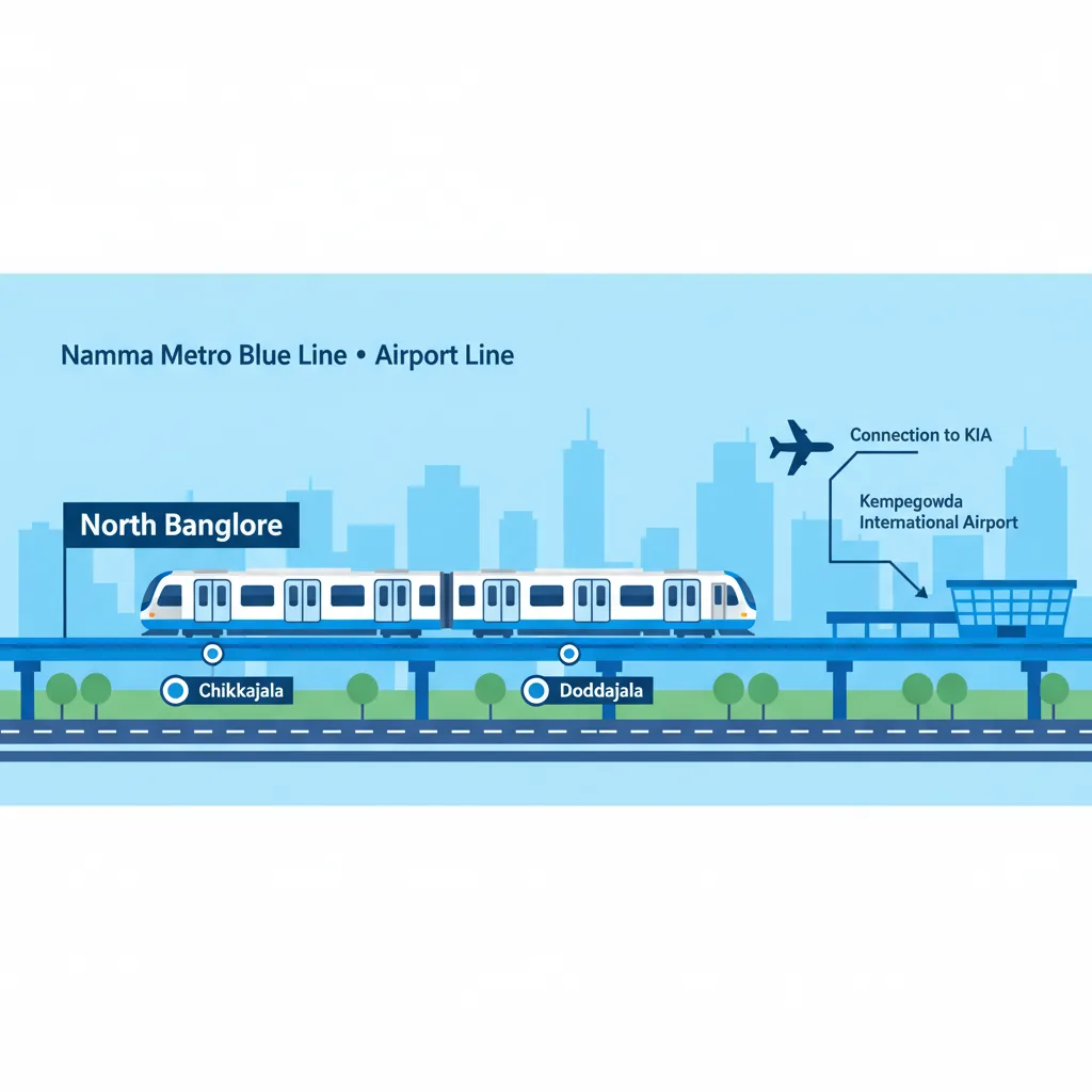 Bangalore Namma Metro Blue Line Airport Line route map showing Chikkajala and Doddajala stations connecting to KIAL
