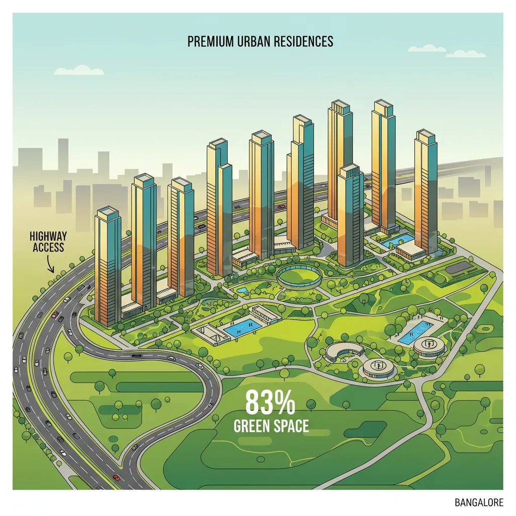 Why Sattva City is the Best Property with NICE Road Access - Modern luxury residential township aerial view with 13 towers