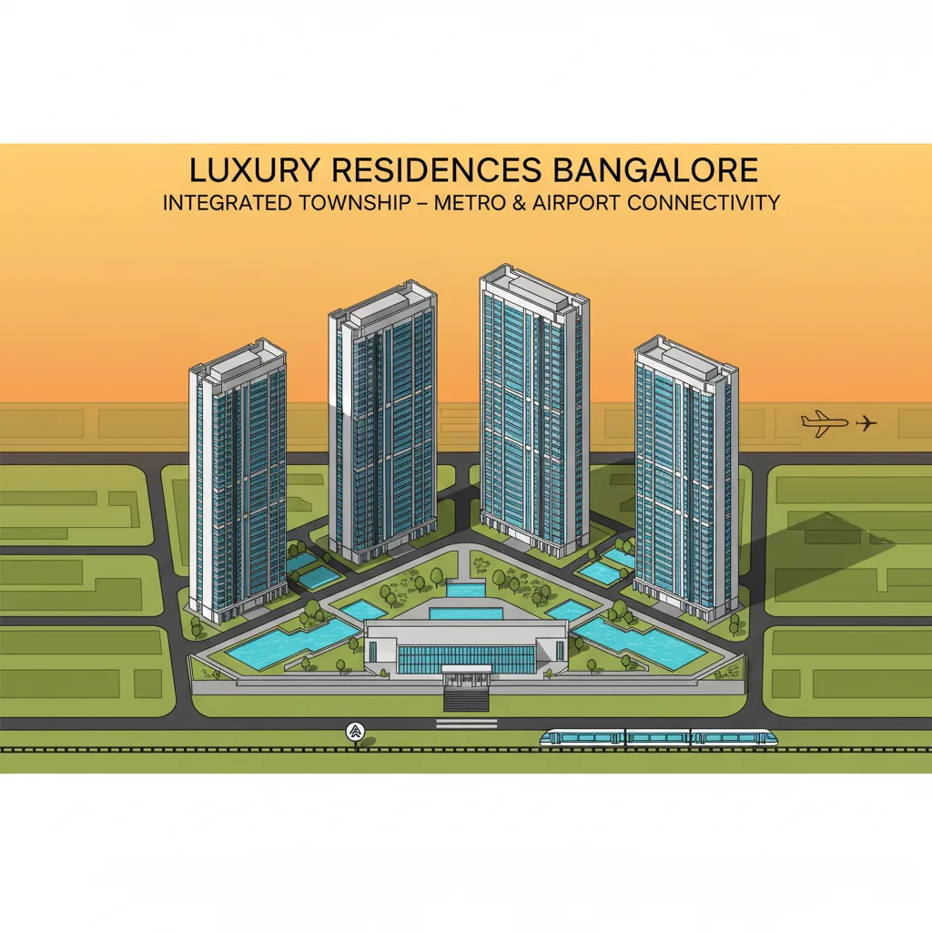 Sattva Developers luxury residential high-rise towers in Bangalore with lush green landscapes and modern amenities