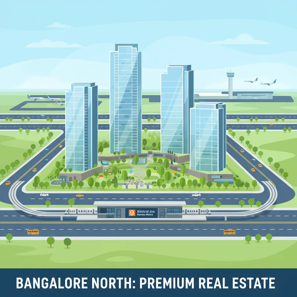 Modern residential township aerial view - Sattva City and upcoming projects in North Bangalore